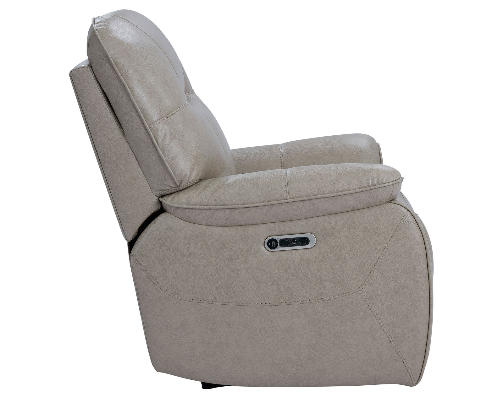 Axel Power Headrest Power Recliner in Parchment (In stock) - Axel Power Headrest Power Recliner in Parchment (Leather like fabric)