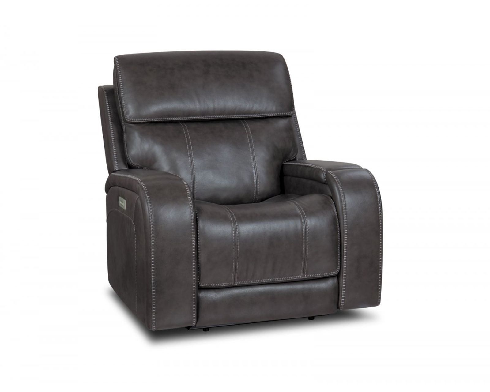 Glenwood 88" Leather Sofa w/Power Recline, Power Head Rests & Power Lumbar (Lay Flat) Steel - In stock - Glenwood Power Recliner w/Power Head Rest & Power Lumbar (Lay Flat)