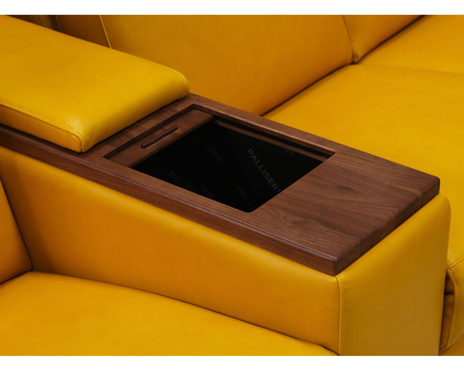 Essex 40112 Triple Power Reclining Sectional (+100 leathers) - Console is available in two wood finishes