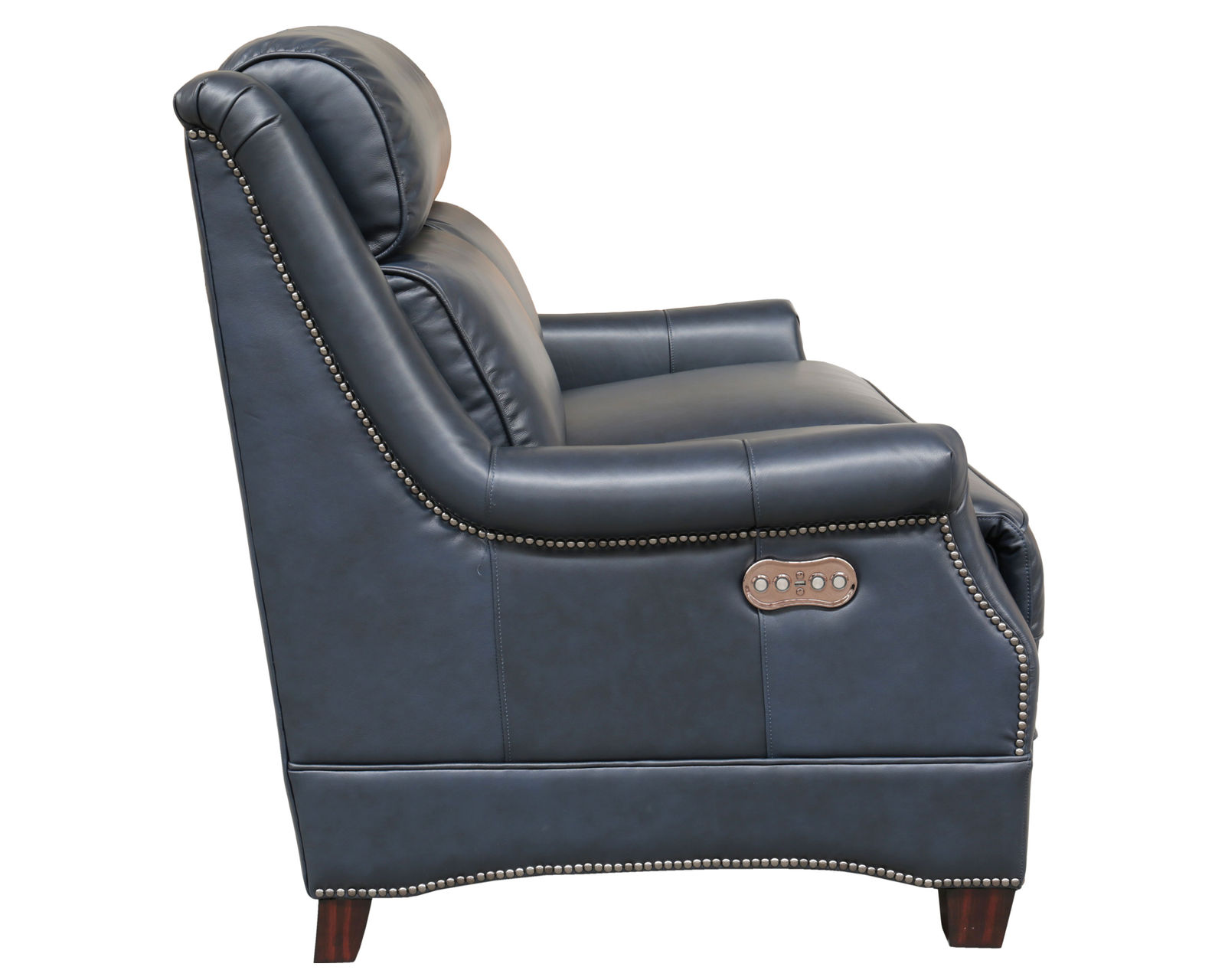 Warrendale 83" Leather Power Headrest Power Reclining Sofa (Blue) In stock - Includes Power Headrest - Power Recline