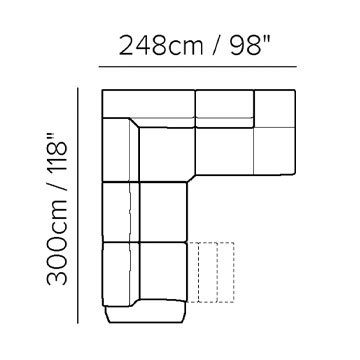 Layout A: Two Piece Reclining Sectional - 118" x 98"