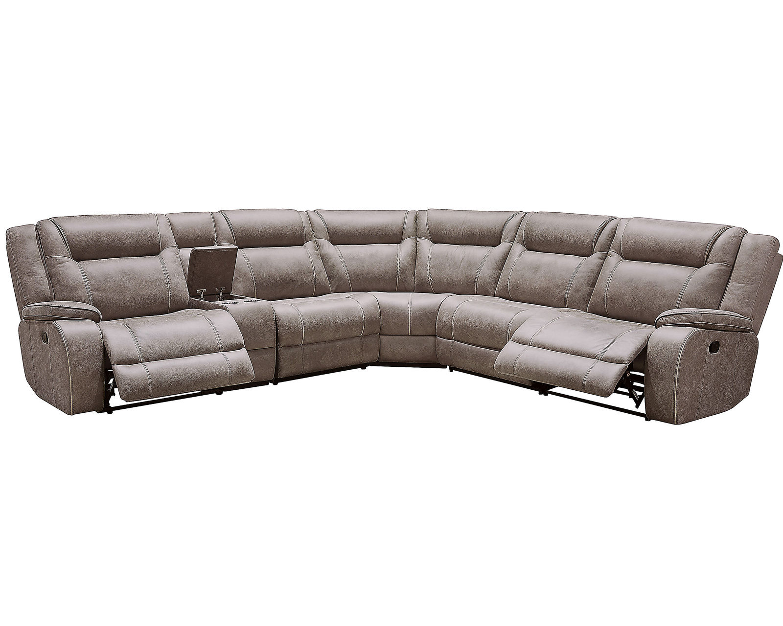 Blake Reclining Sectional (Performance fabric) In stock - Fast shipping - Layout B: Six Piece Reclining Sectional 126" x 113" (3 Recliners)