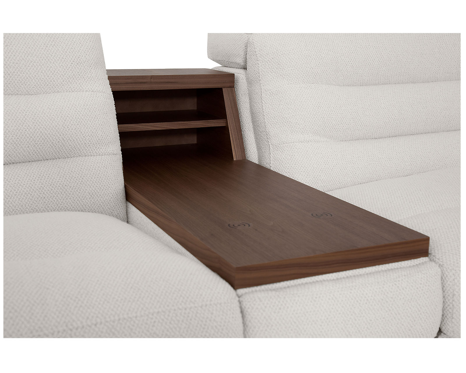 Lotus 44012 Reclining Sectional (+200 colors) - Lotus Console with Shelf features Wireless Charging