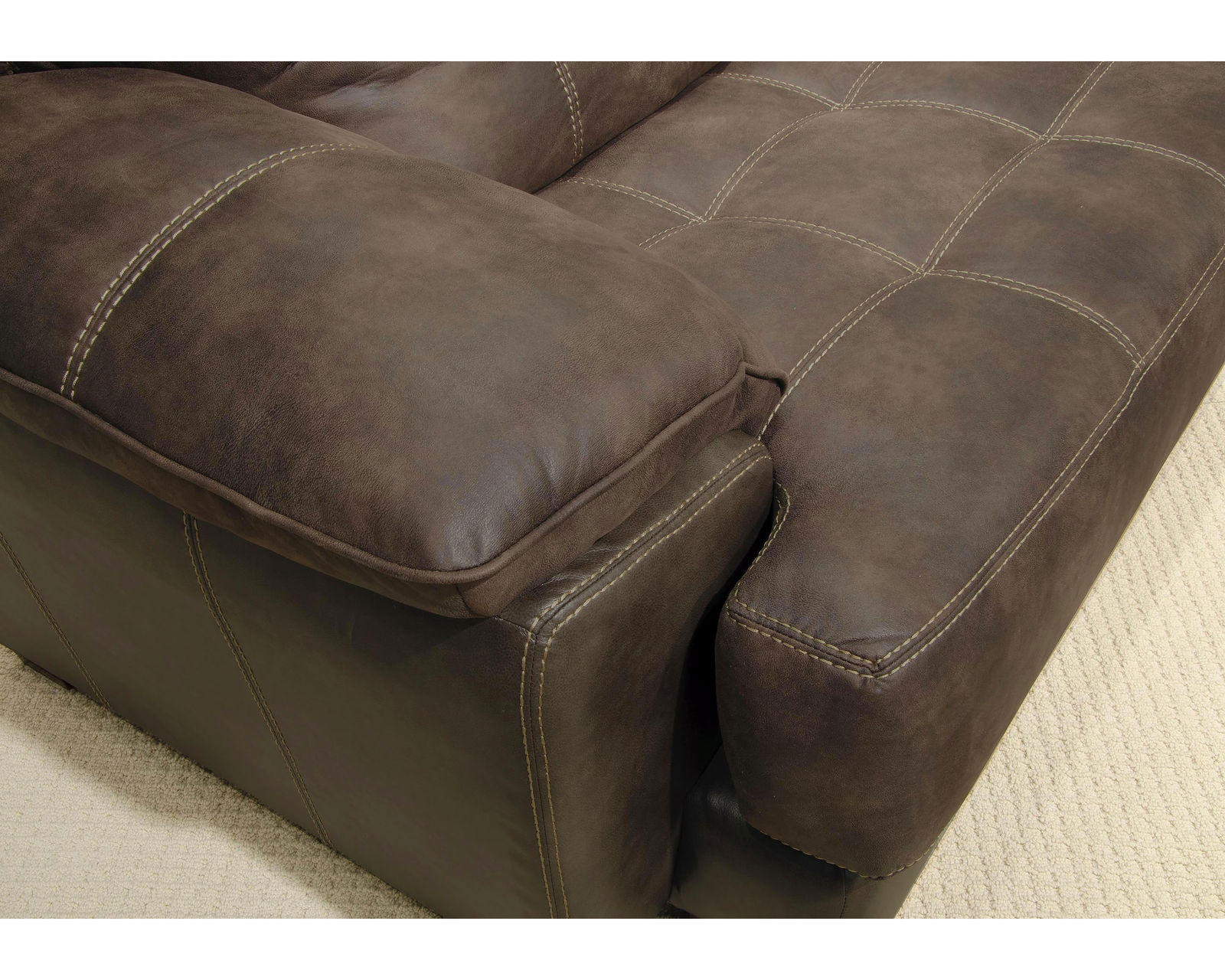 Drummond 97" Faux Leather Fabric Sofa - Includes Pillows (2 Colors) - Available In Leather Like Fabric Dusk