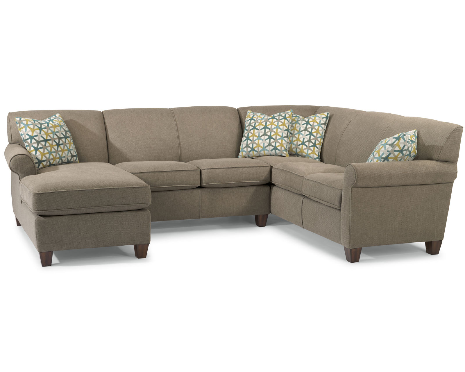 Dana 5990 Sectional (100+ fabrics) - SectionalLayout F:  Flexsteel first year warranty covers everything (product and labor)