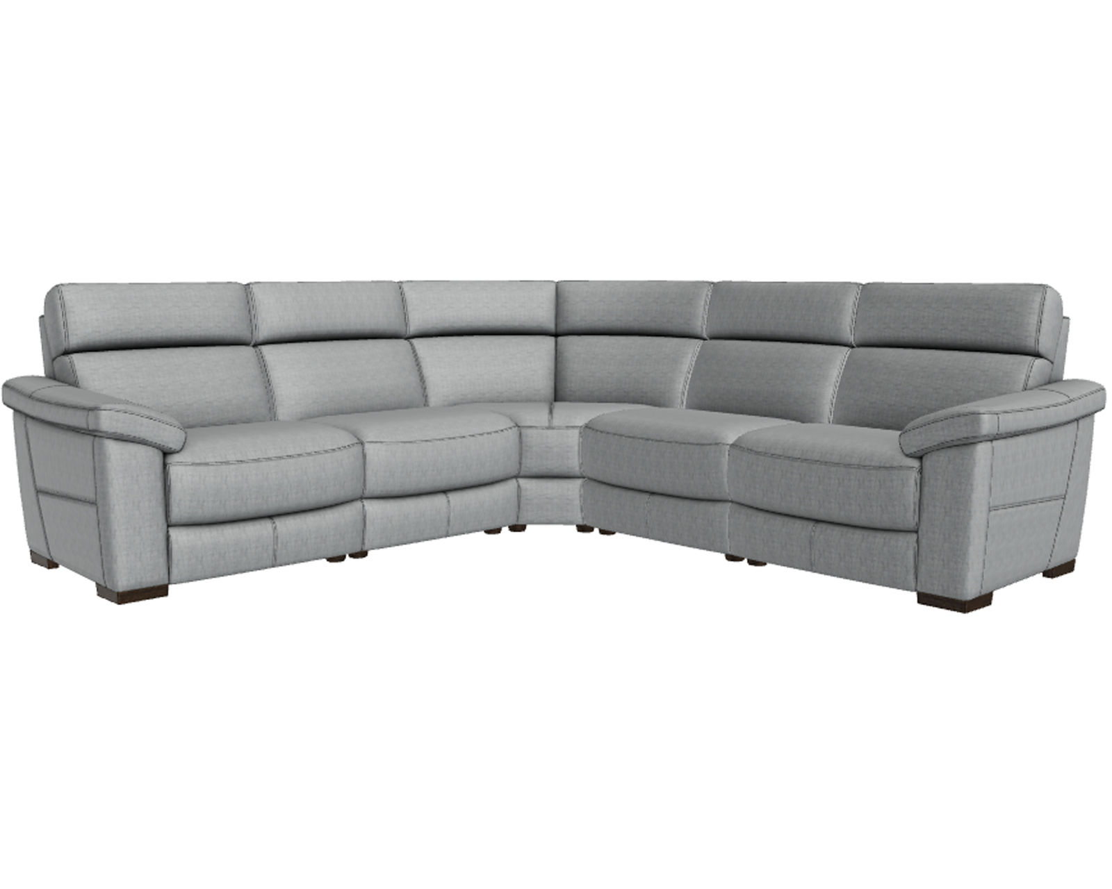 Estremo C126 Power Headrest Power Reclining Sectional (+40 fabrics) - Layout C: Five Piece Sectional 119" x 119" (2 Recliners