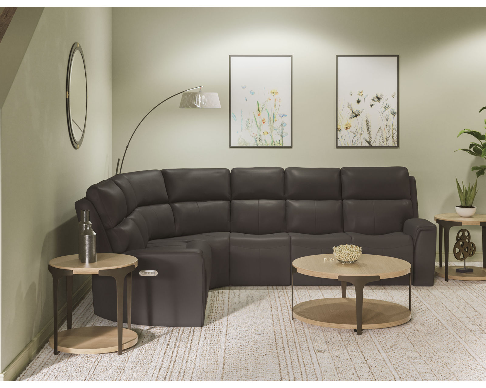 Jarvis Leather Power Reclining Sectional with Power Headrest (009-70) ZERO GRAVITY - In stock