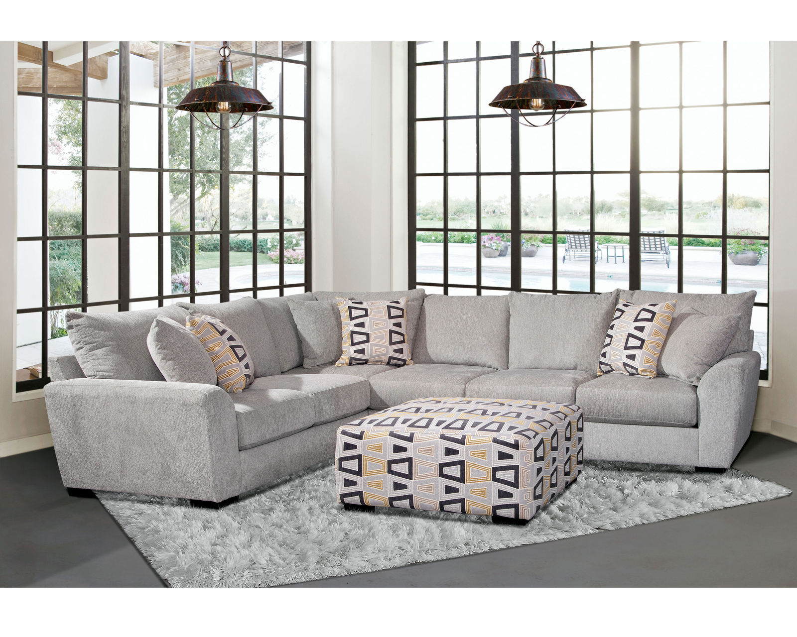 Dorian 940 Stationary Sectional (Includes Pillows) - Take an Extra 25% Off This Sectional