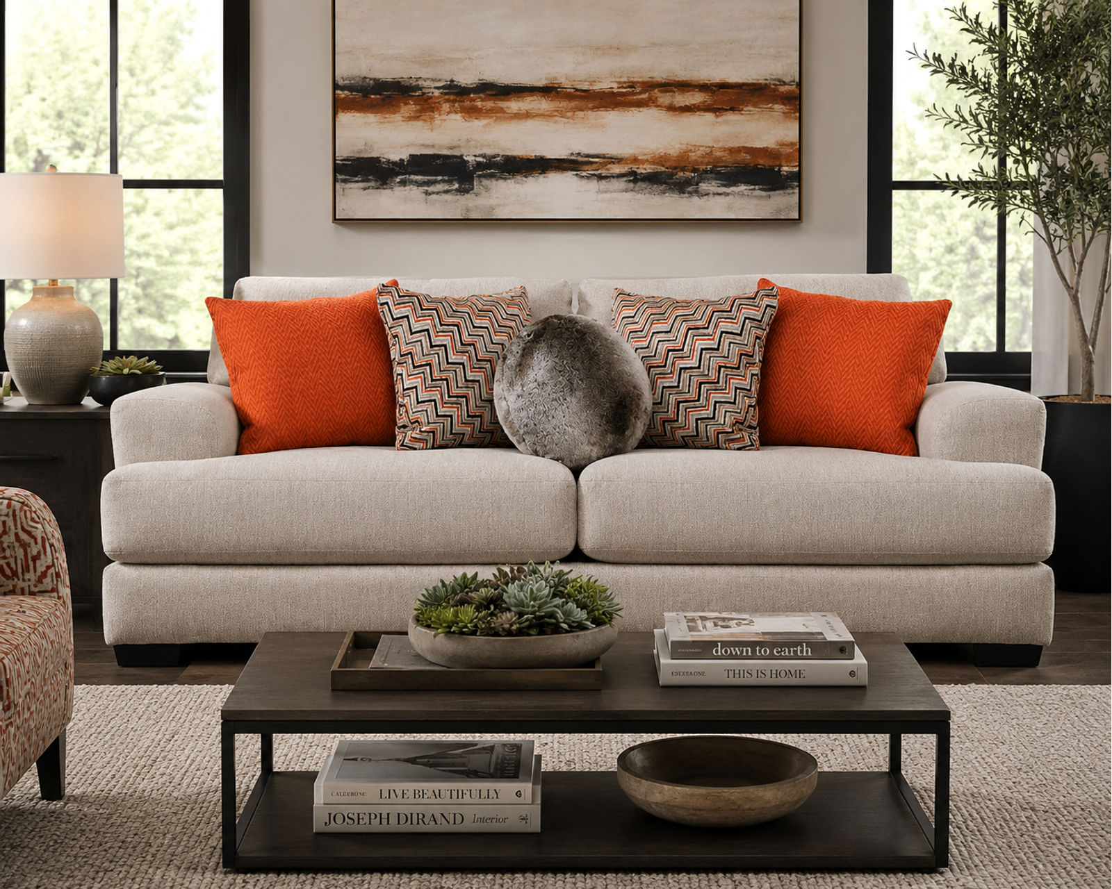 Ava 90" Sofa  (Includes Pillows) - 2 colors - USB charging