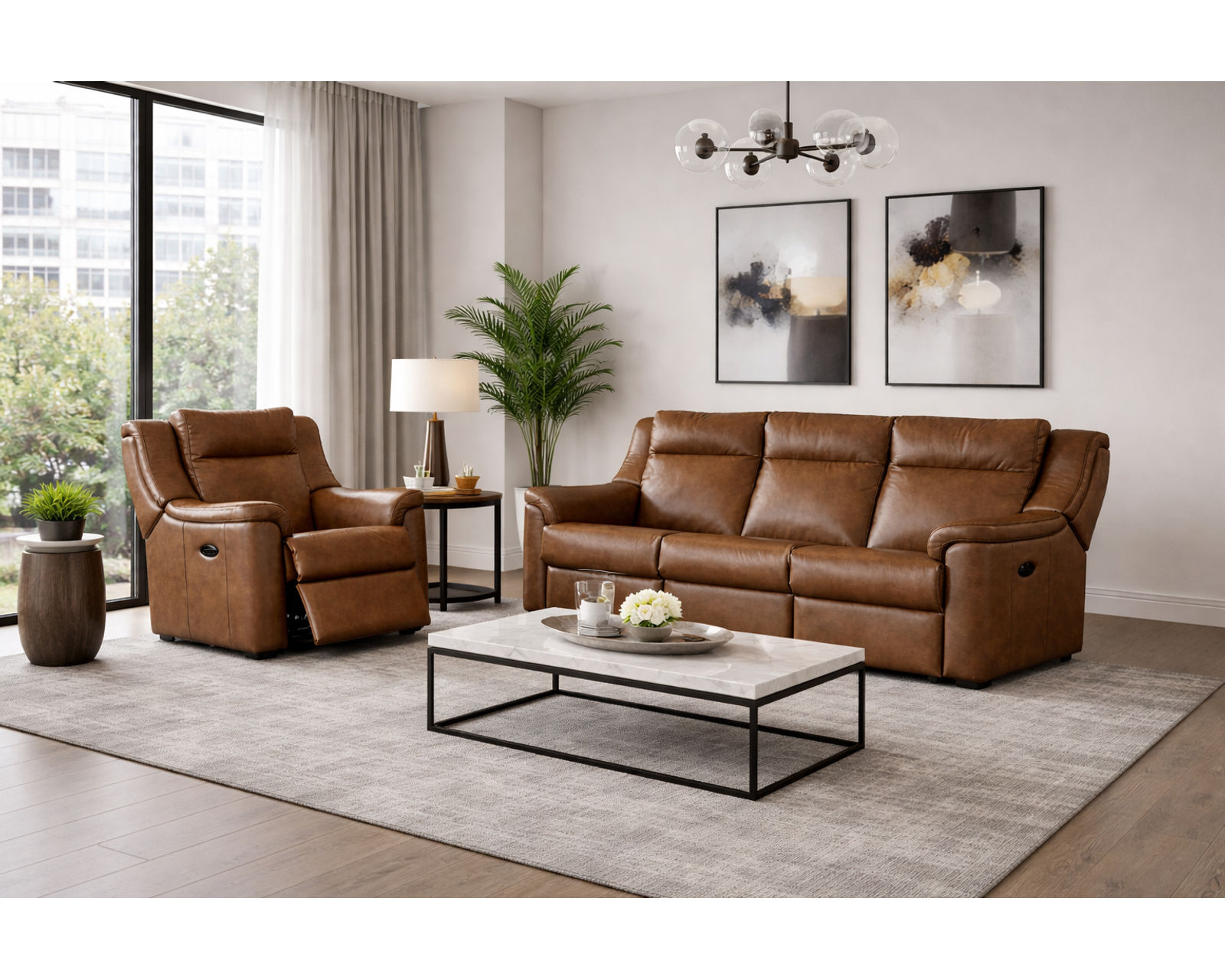 Sydney Dual Power Reclining Sofa — Available in Standard & Wide Cushions, 140+ Leather Options, and 82", 85", or 114" Widths - Endless Custom Options. One Perfect Fit.