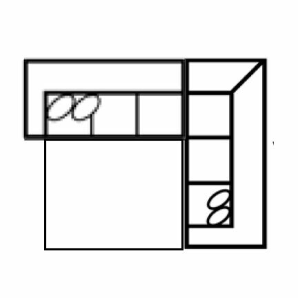 Layout D: Two Piece Sleeper Sectional 116" x 91"