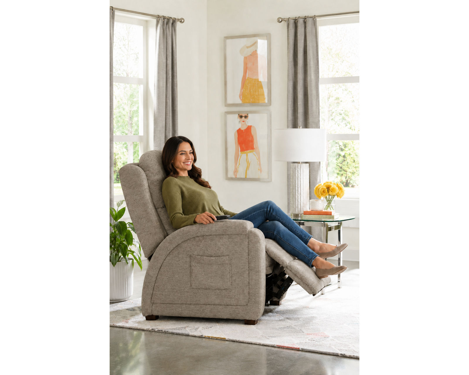 Nirvana Power Headrest Power Lay Flat Recliner with Lumbar, Dual Motor & Zero Gravity Advanced Wellness Comfort Therapeutic Massage & Nanobionic Performance Fabric (2 colors) - Massage. Heat. Zero Gravity. Total Relaxation.