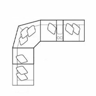 Layout G: Six Piece Reclining Sectional 127" x 141" (2 Recliners)