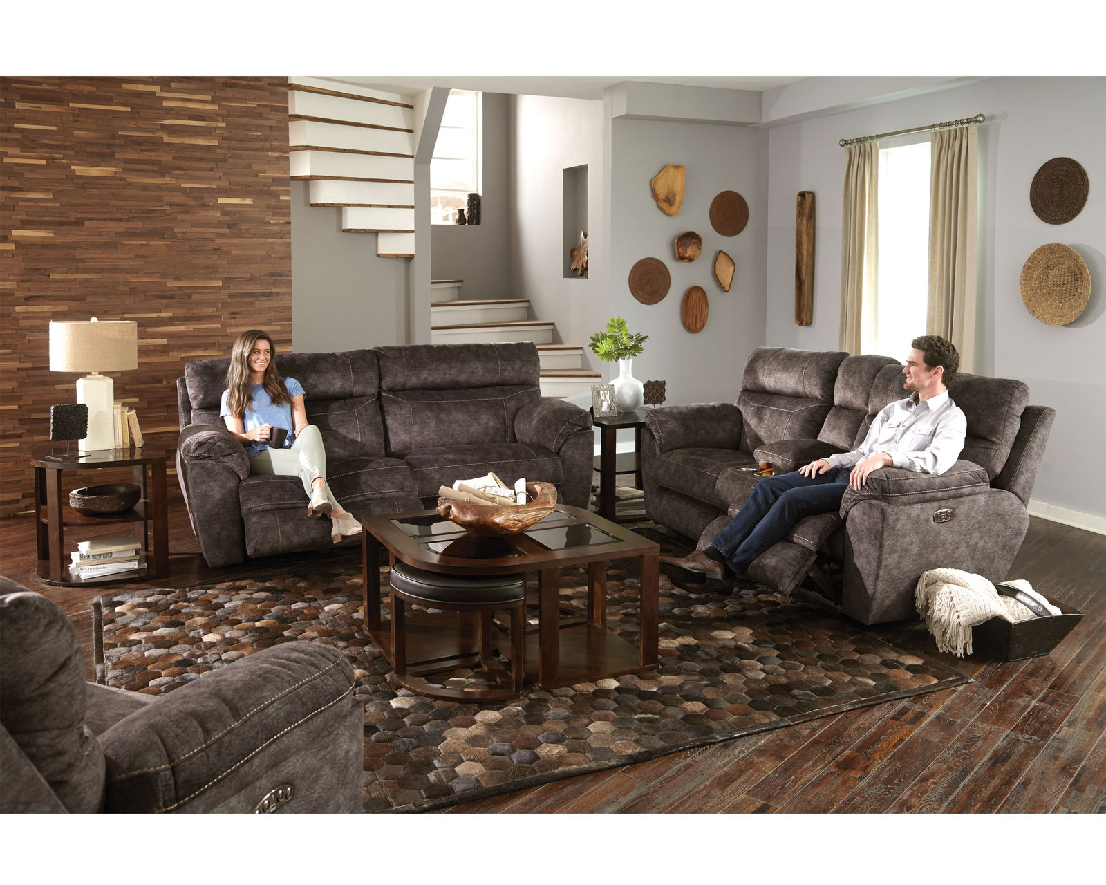 Sedona 91" LayFlat Power Reclining - Power Headrest Sofa - 2 Colors Available - LAY FLAT POWER HEADREST RECLINING SOFA IN SMOKE