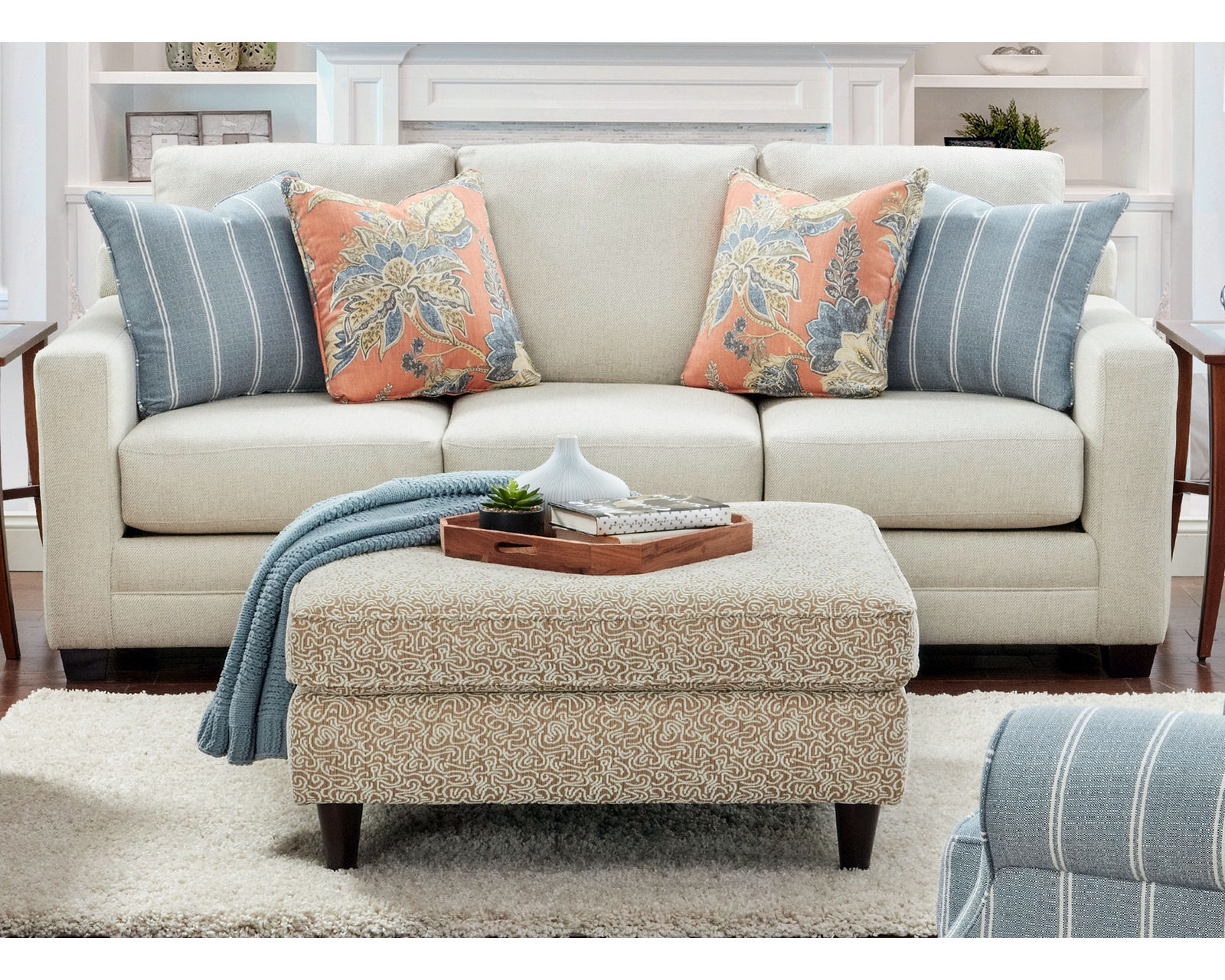 Treaty Linen 87" Sofa 5002-00 (performance fabric) - Treaty Linen 87" Sofa (performance fabric)