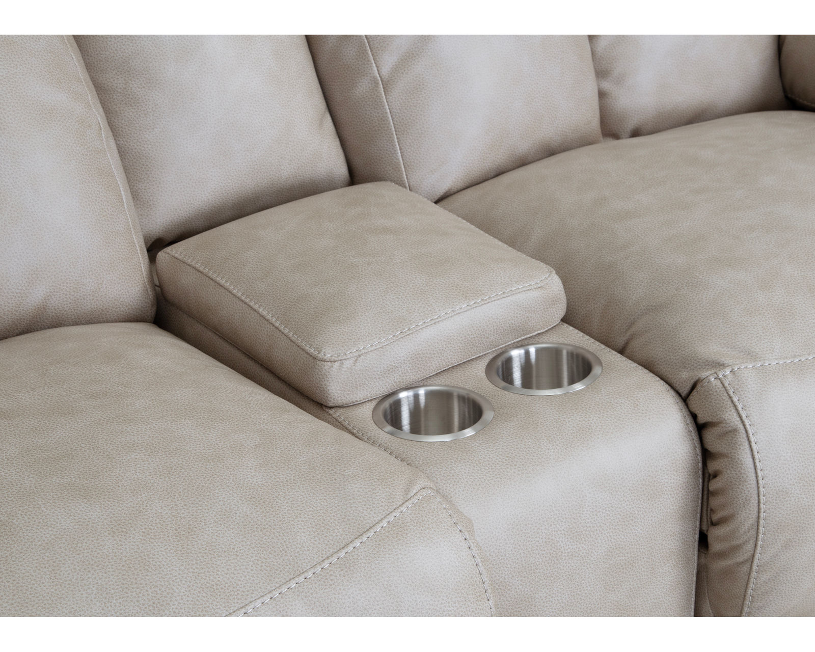 Warner 653 Reclining Sofa Latte (90") - Center Console Includes Storage and Cupholders