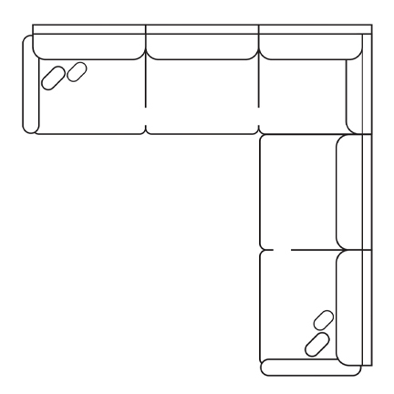 Layout C: Two Piece Sectional 94" x 95"