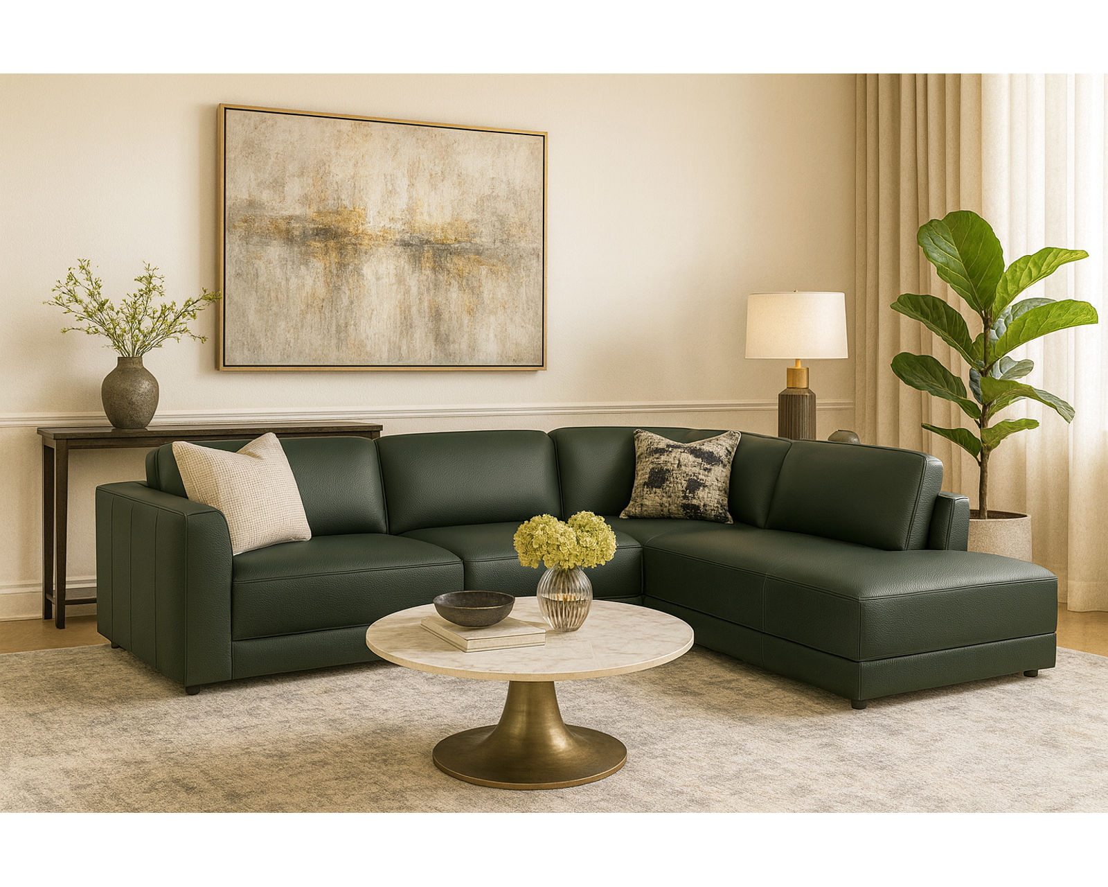 Teagan 77640 Sectional (+100 leathers) - Layout A: Two Piece Sectional 122" x 95"