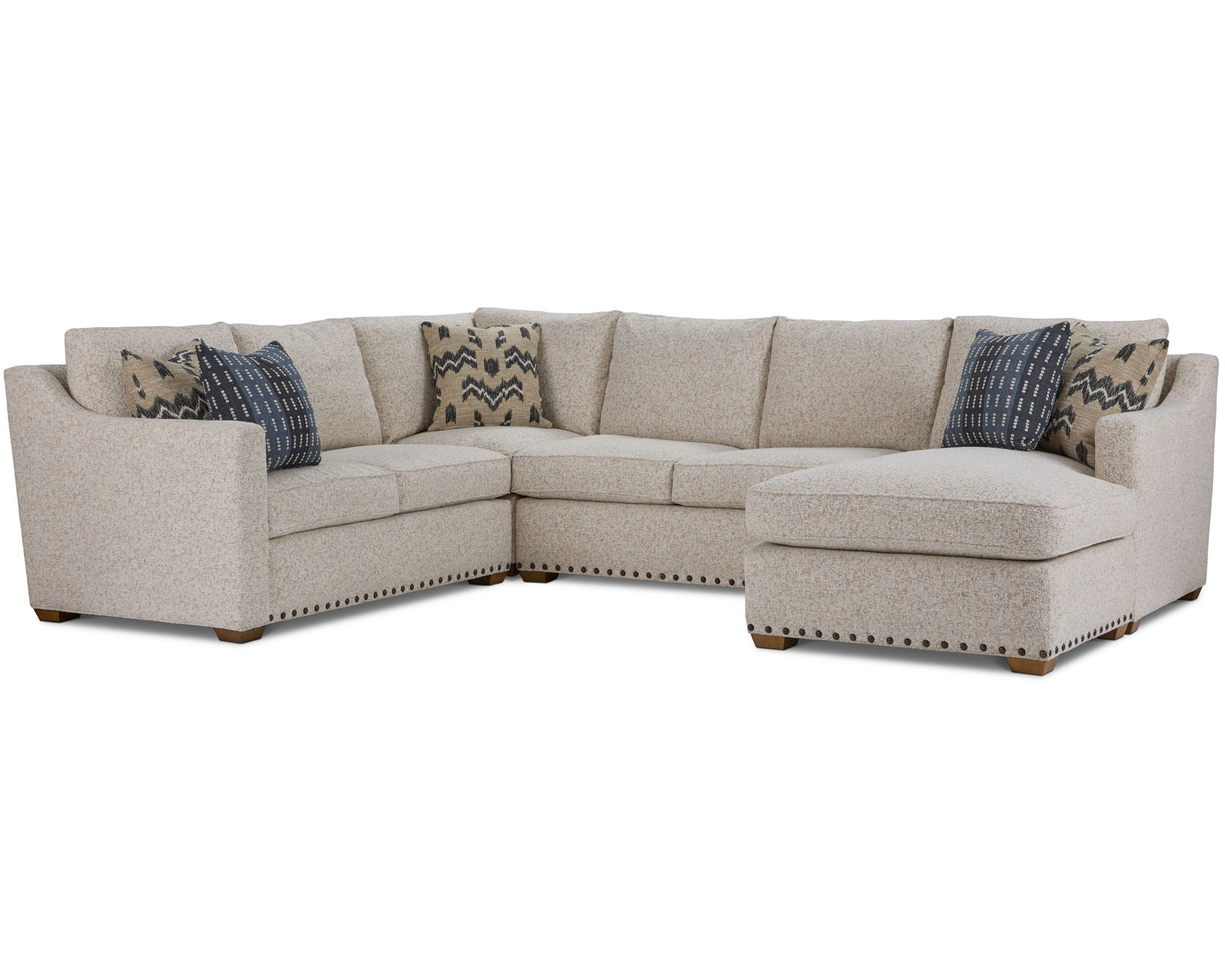 Milo 7050 Stationary Sectional  (+100 fabrics) - Layout F: Four Piece Sectional 97" x 127" x 69"