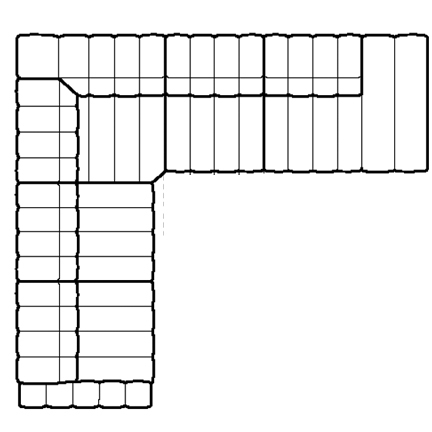 Layout E: Five Piece Sectional 117" x 128"