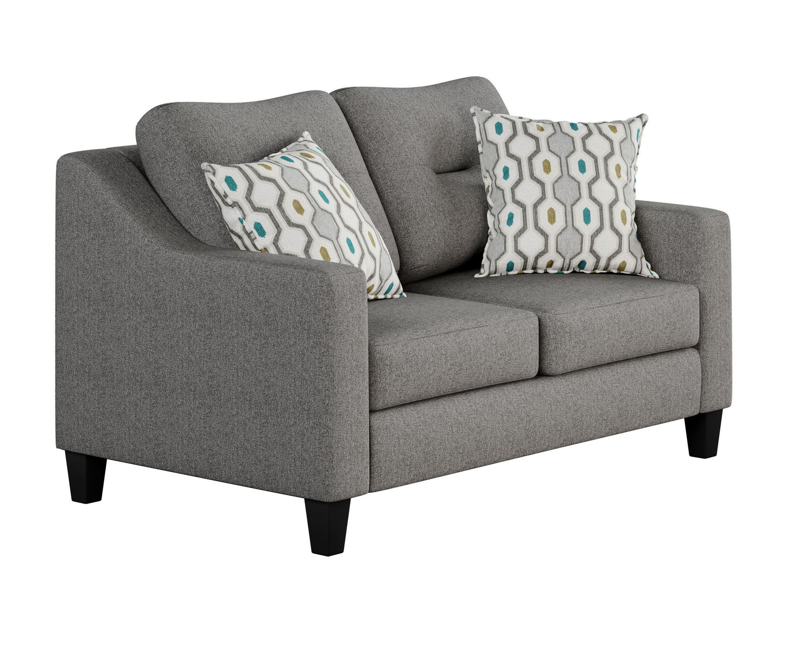 Max Pepper 86" Sofa 8210KP (includes pillows) performance fabric - Max Pepper 62" Loveseat - 8211