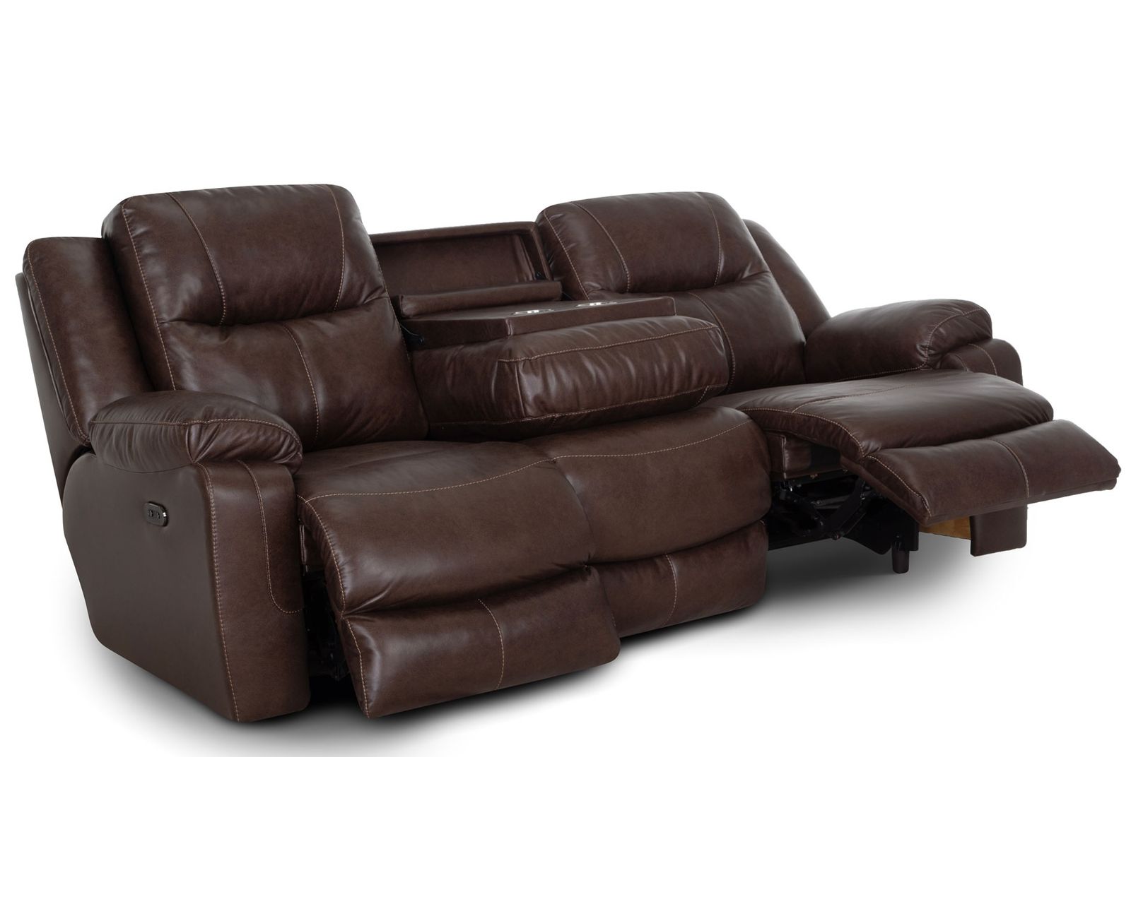 Culver 90" Reclining Sofa with Drop-Down Table & Cupholders (Leather-Look Style. Plush Comfort. Designed Around the Way You Relax)