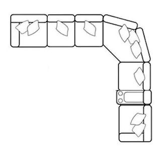Layout M: Seven Piece Sectional. 125" x 111"