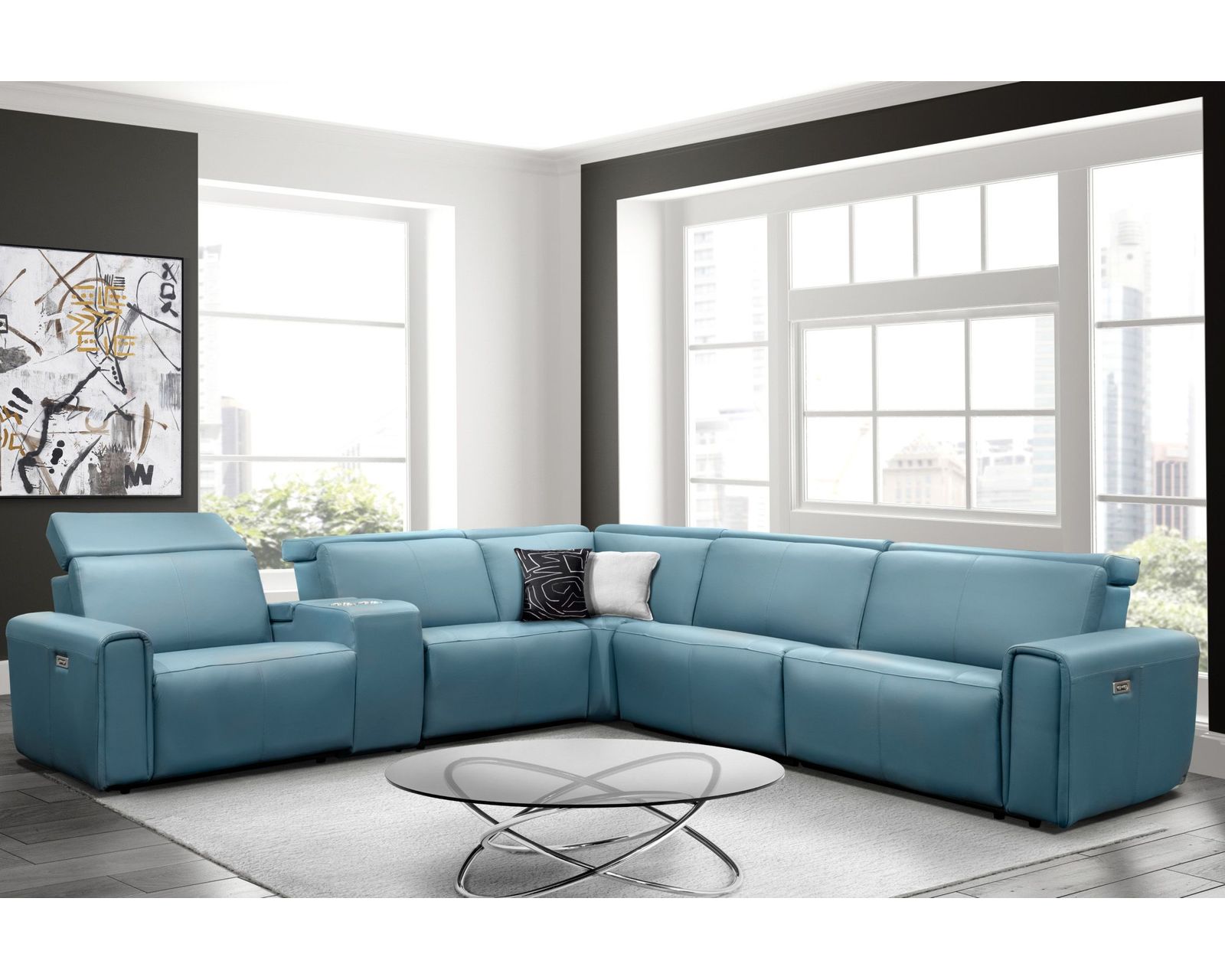Nya 3099 Power Headrest Power Reclining Sectional (standard and wide seat widths) +140 leathers - Your Style, Your Comfort, Your Price Point