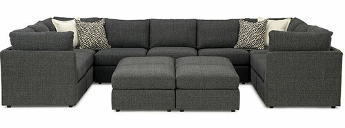 Layout I: Nine Piece Sectional (Ottomans Additional) 99.5" x 158.5" x 99.5"