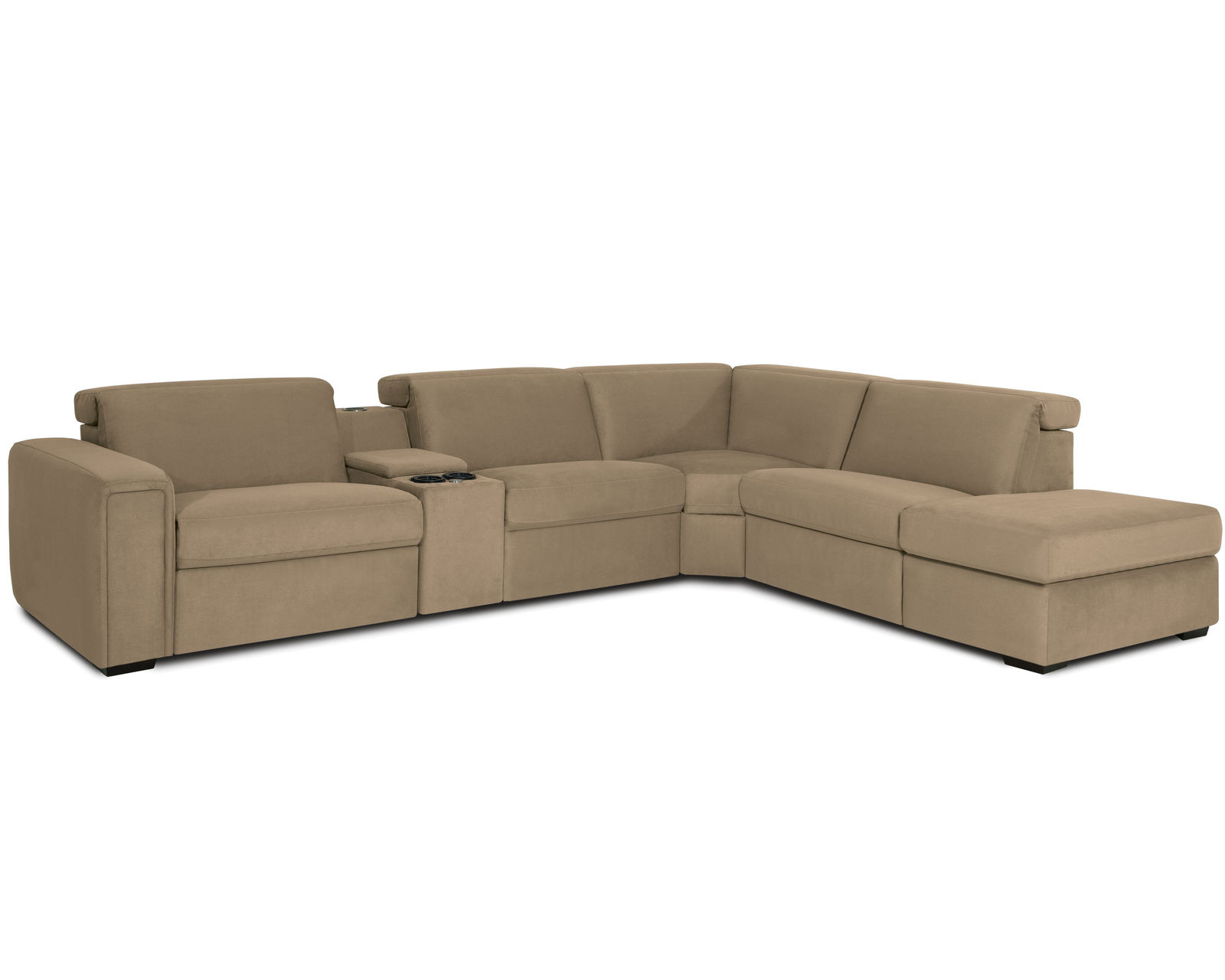 Titan 44004 Power Headrest Power Reclining Sectional (+50 fabrics) - Layout J: Five Piece Sectional 138" x 124"