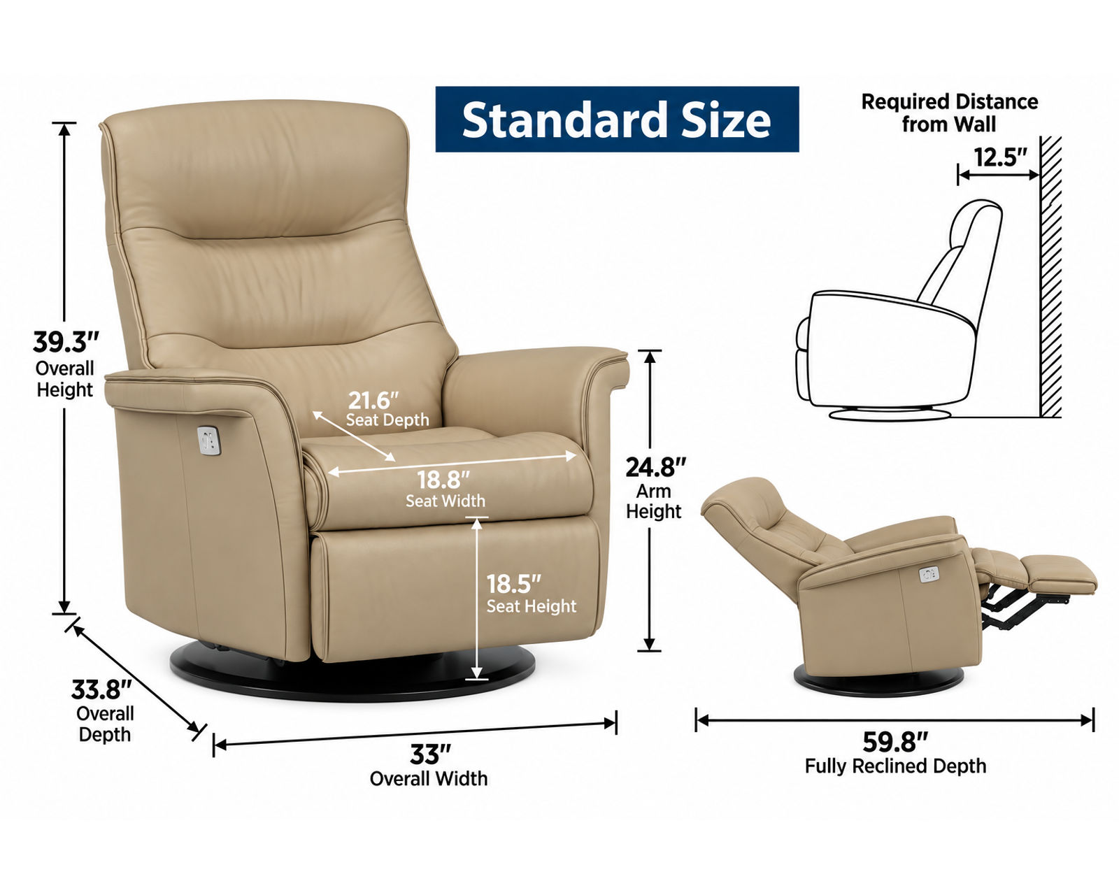 Chelsea Swivel Glider Relaxer Recliner Whiskey (Scandinavian Comfort That Moves With You) In stock - Luxury Reclining Comfort at a Smarter Price.