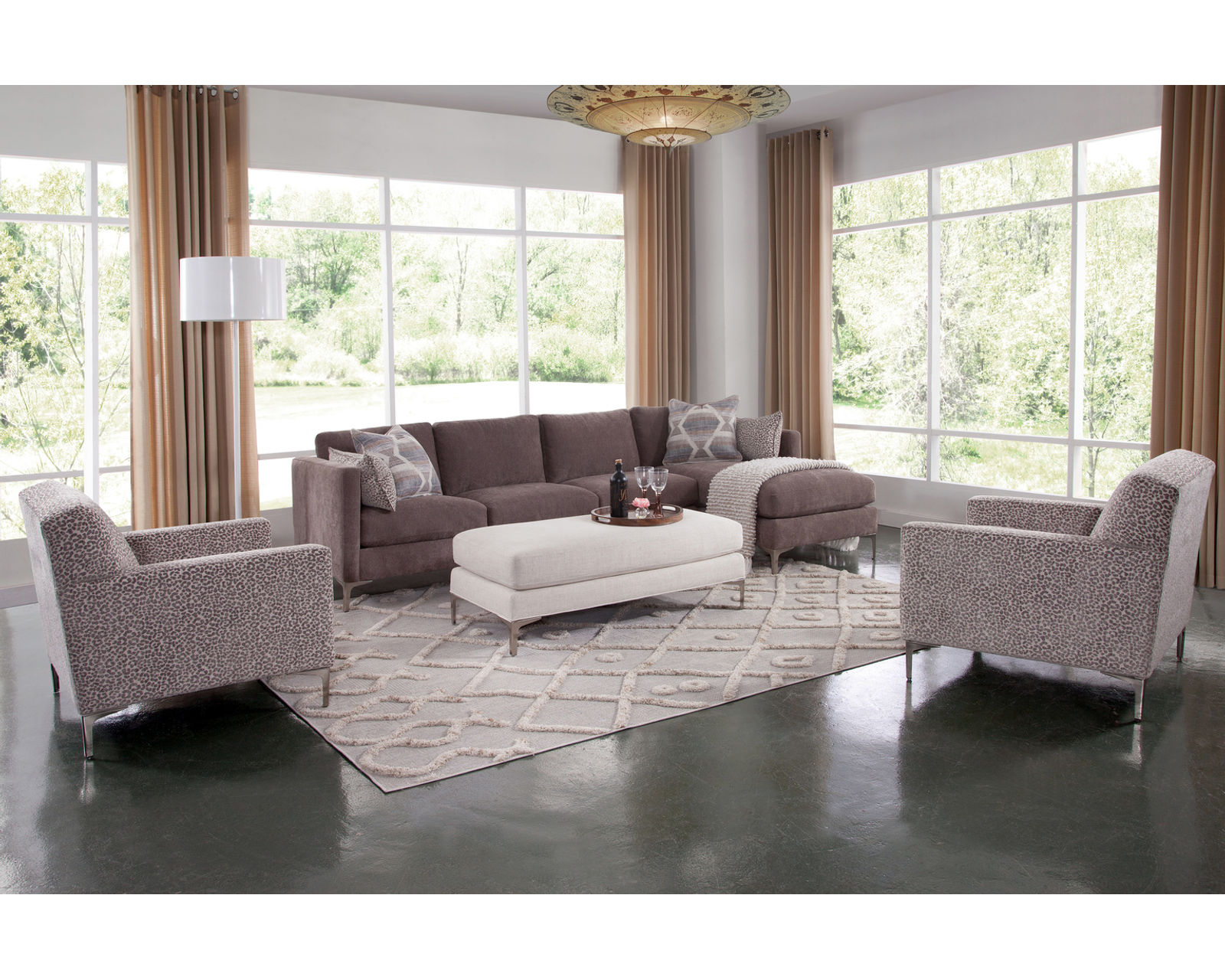 Lenox Chaise Sectional (Metal leg) +69 fabrics - Image 5