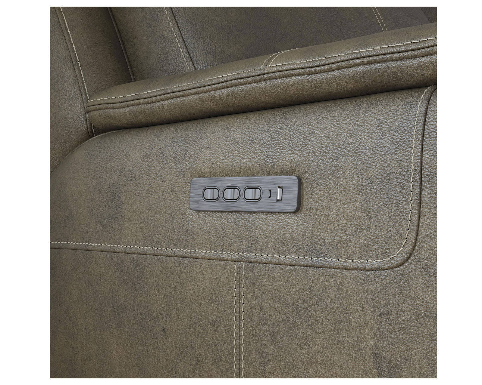 Odell Power Reclining Loveseat with Console, Power Headrests & Lumbar(Dark gray leather) in stock - Image 8
