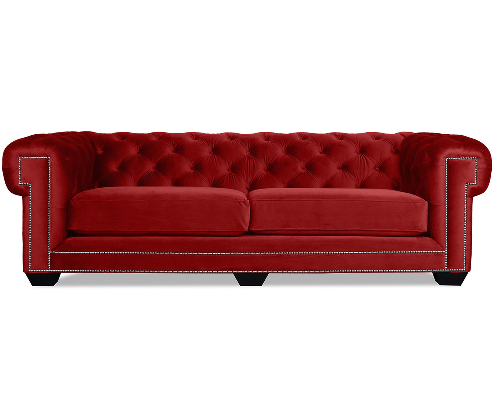 Cornell Chesterfield Tufted Sofa in Red - 72" - 90" - 103"