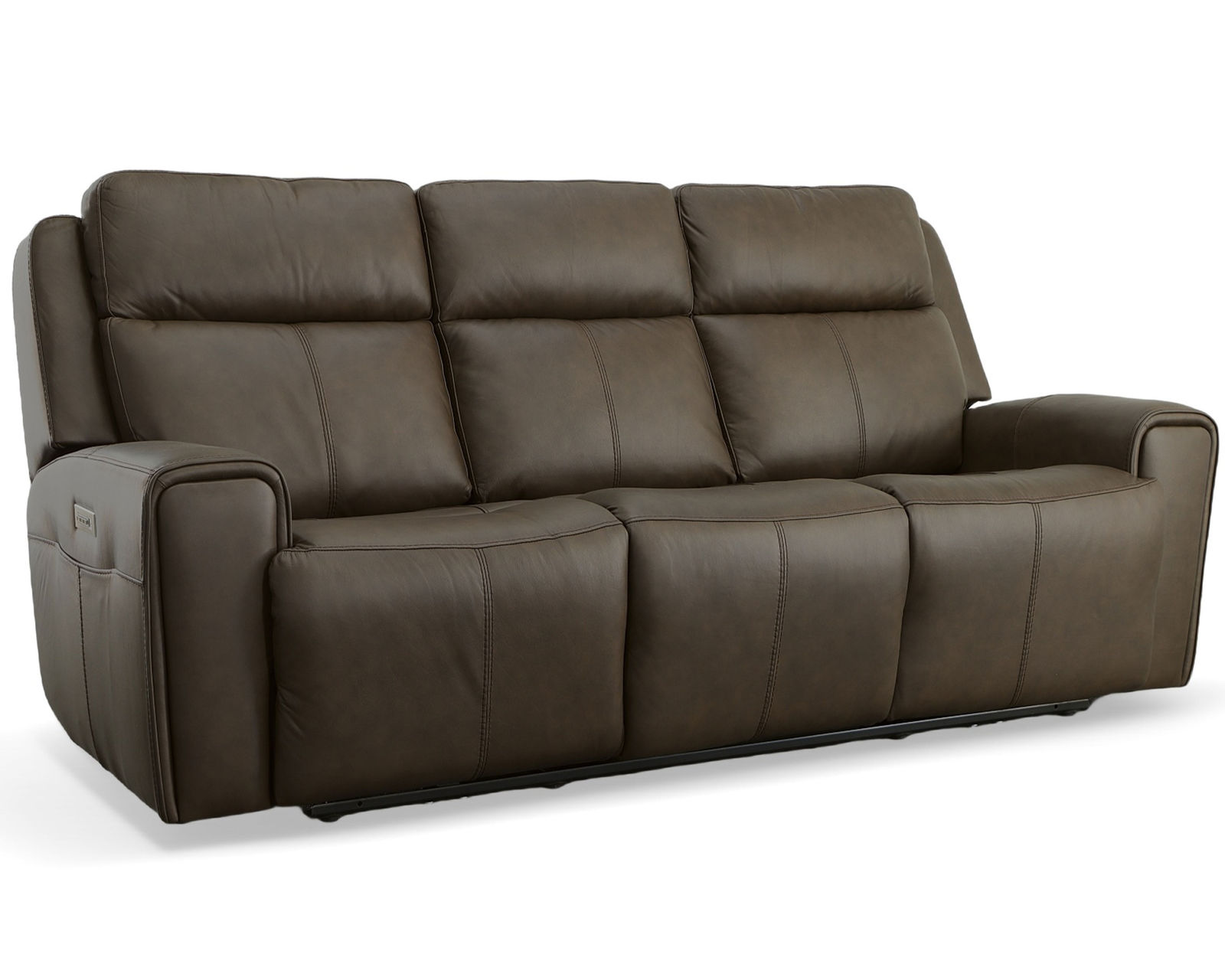 Barnett Power Reclining Loveseat with Console and Power Headrests and Lumbar (Dark Brown leather) - Image 9