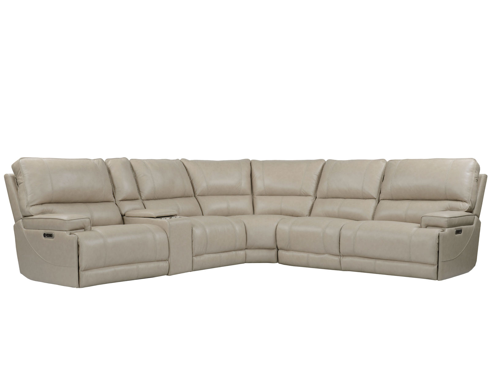 Whitman FreeMotion Cordless Power Reclining Sectional (Battery Operated) in Leather Linen - Image 2