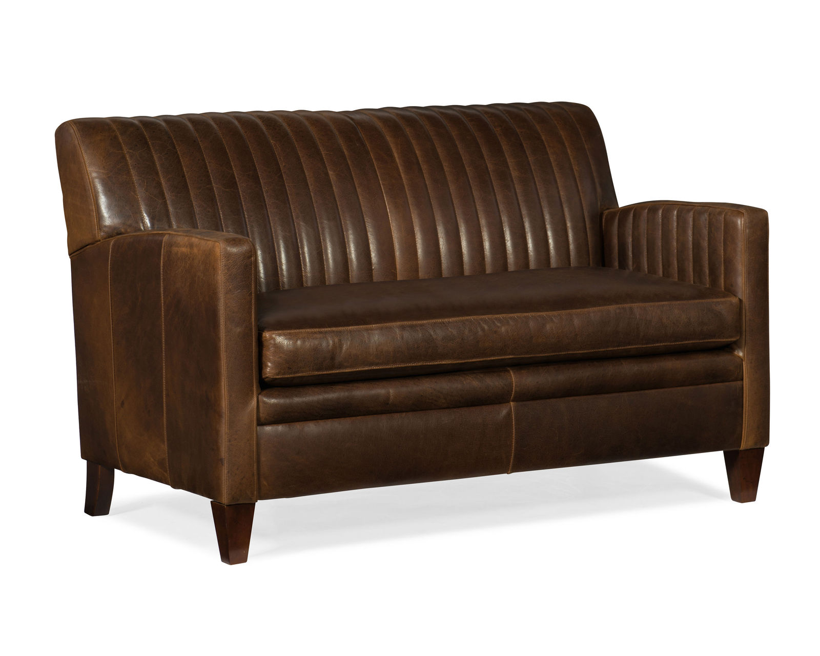 Barnabus Stationary Leather Loveseat 8-Way Tie (Made to order leathers