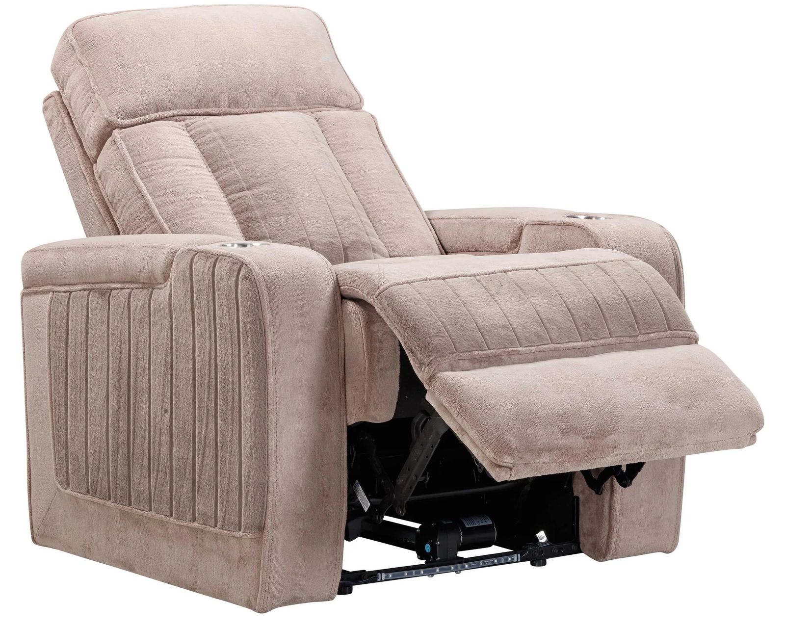 Equinox 85" Power Headrest Power Reclining Sofa w/ Drop Down Table Mushroom (In stock - Fast Shipping - Image 13