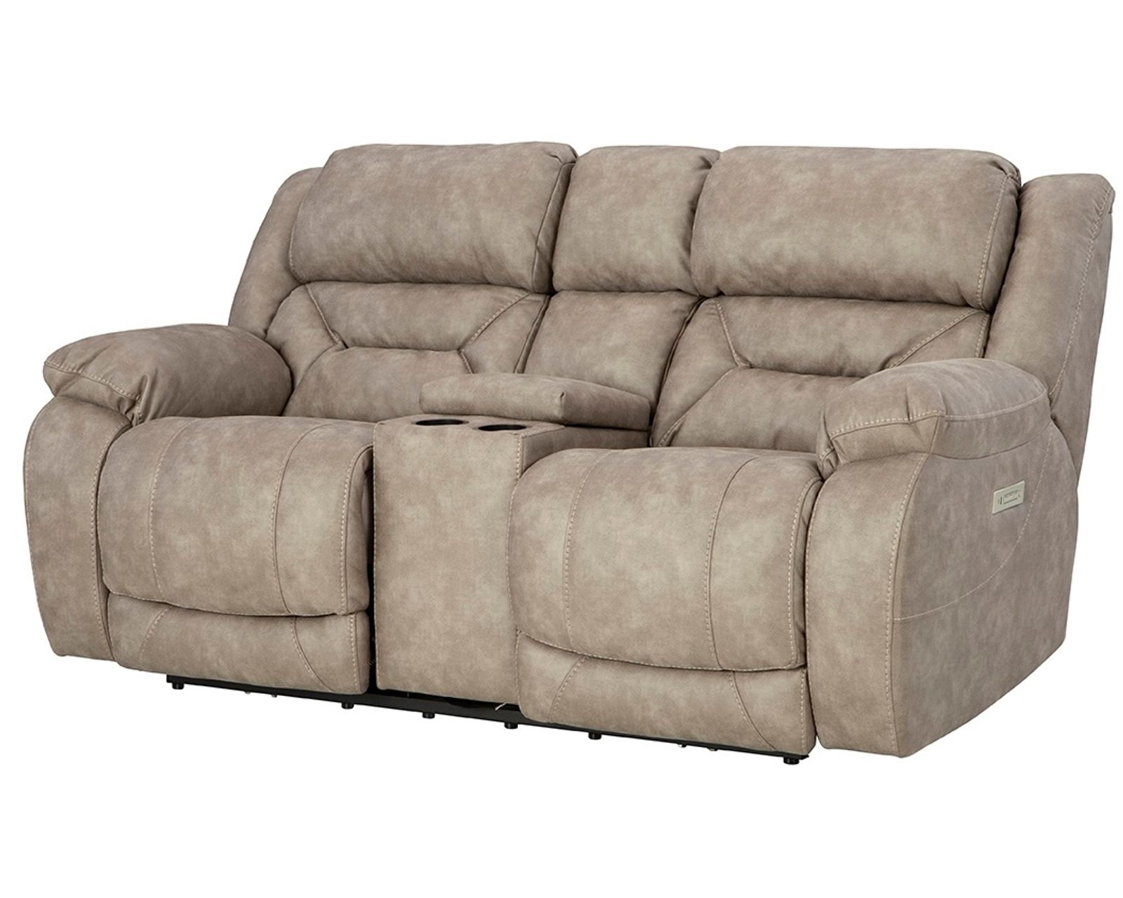 Oakley 78" Zero Gravity Triple Power Reclining Console Loveseat Tan (In stock) - Image 2