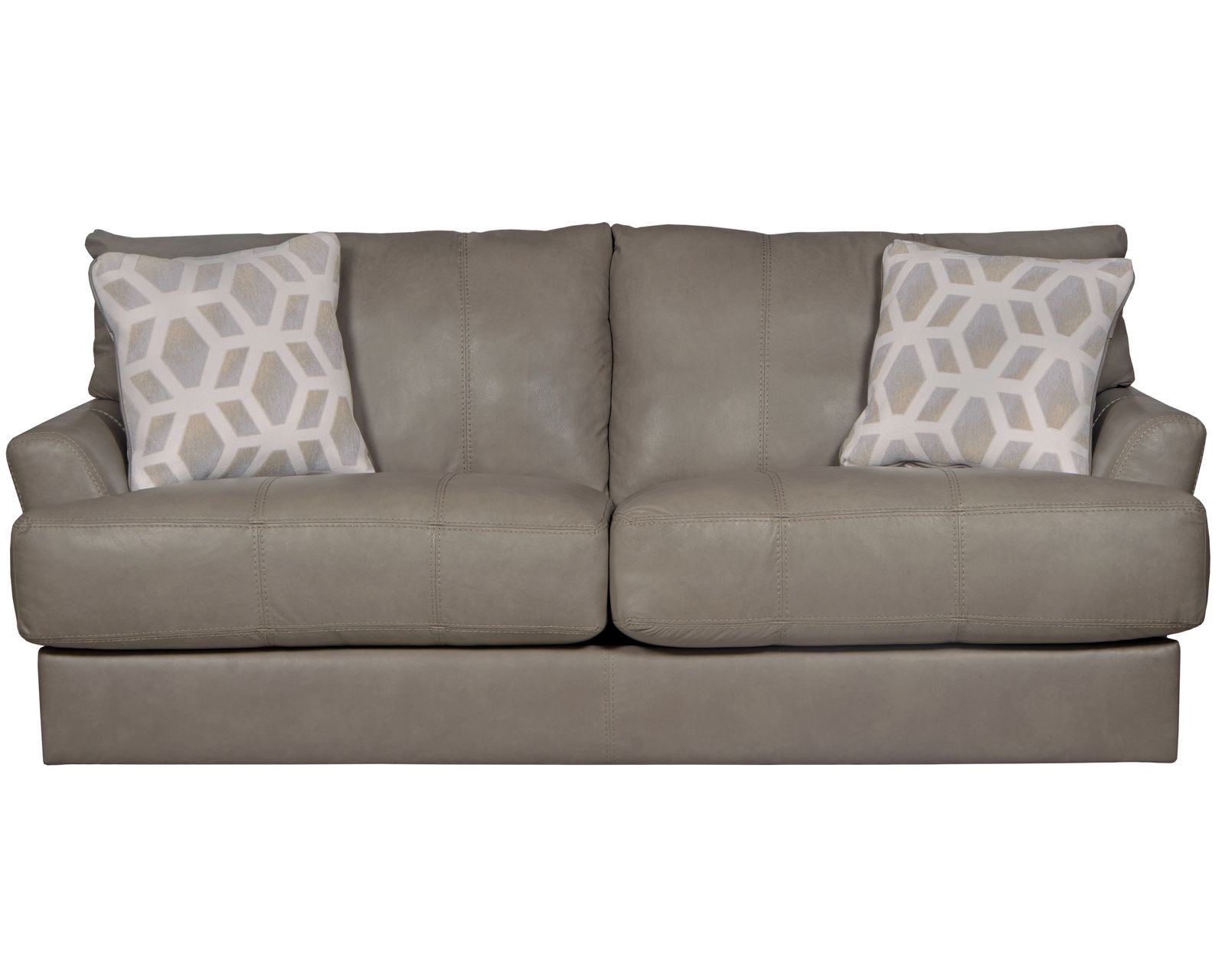 Prato Top Grain Leather Touch 85" Sofa (Includes pillows) Putty