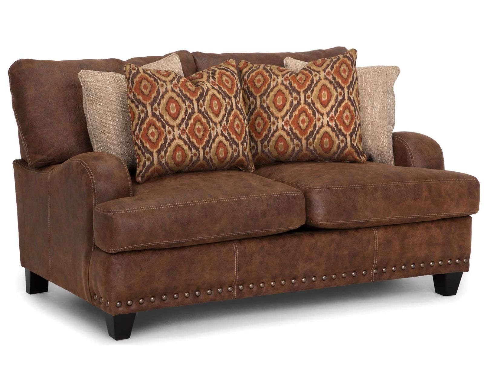 Indira 848 Faux Leather Fabric Sofa (93") Includes Pillows - Image 13