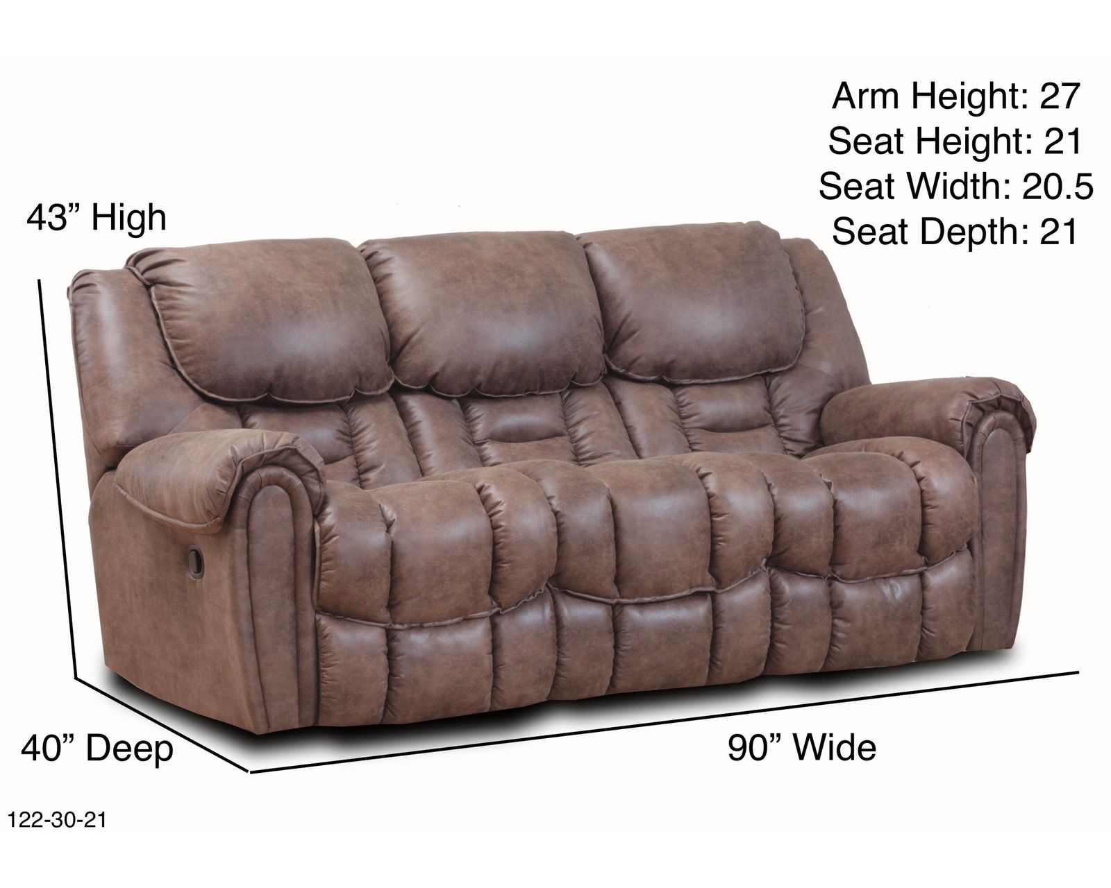 Fallon 90" Double Reclining Sofa Tan (In stock) - Image 2