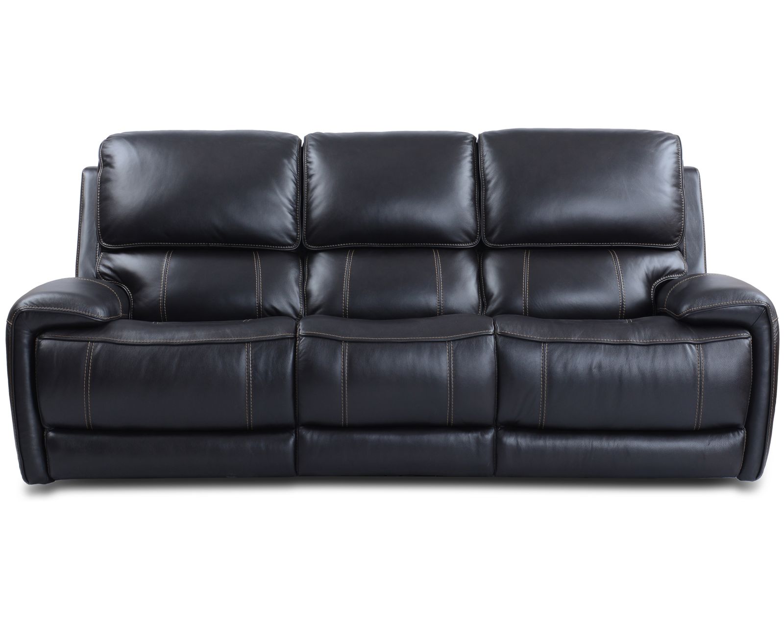 Empire Leather Power Headrest Power Reclining Sofa in Blackberry