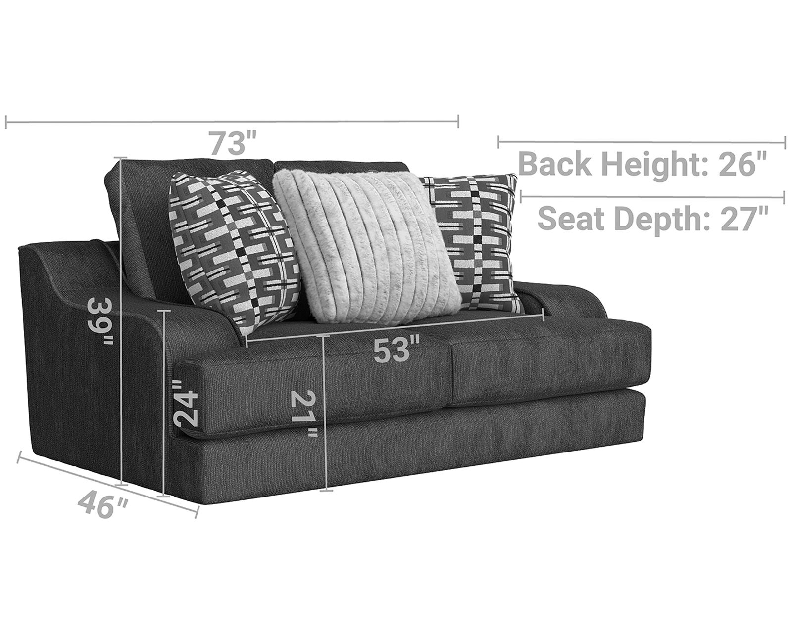 Olympus 98" Oversized Sofa (2 colors) includes pillows - Image 20