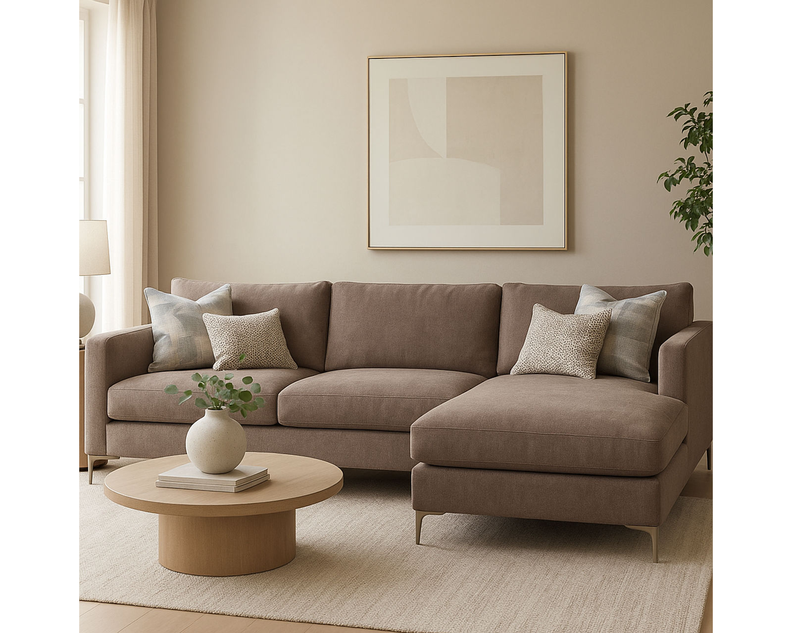 Lenox Chaise Sectional (Metal leg) +69 fabrics - Image 6