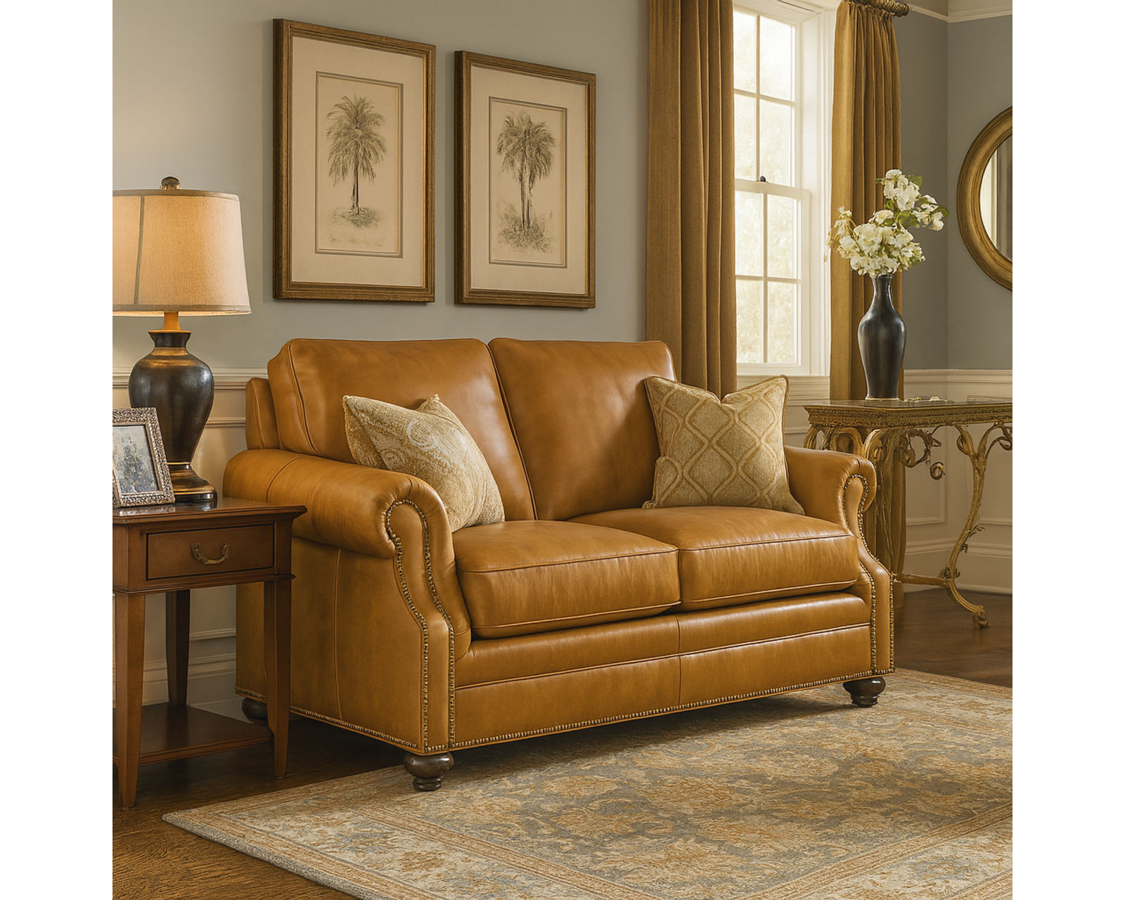 Bradington Young Warner 220 Loveseat (12 leathers) 8-Way Hand Tie - Image 2