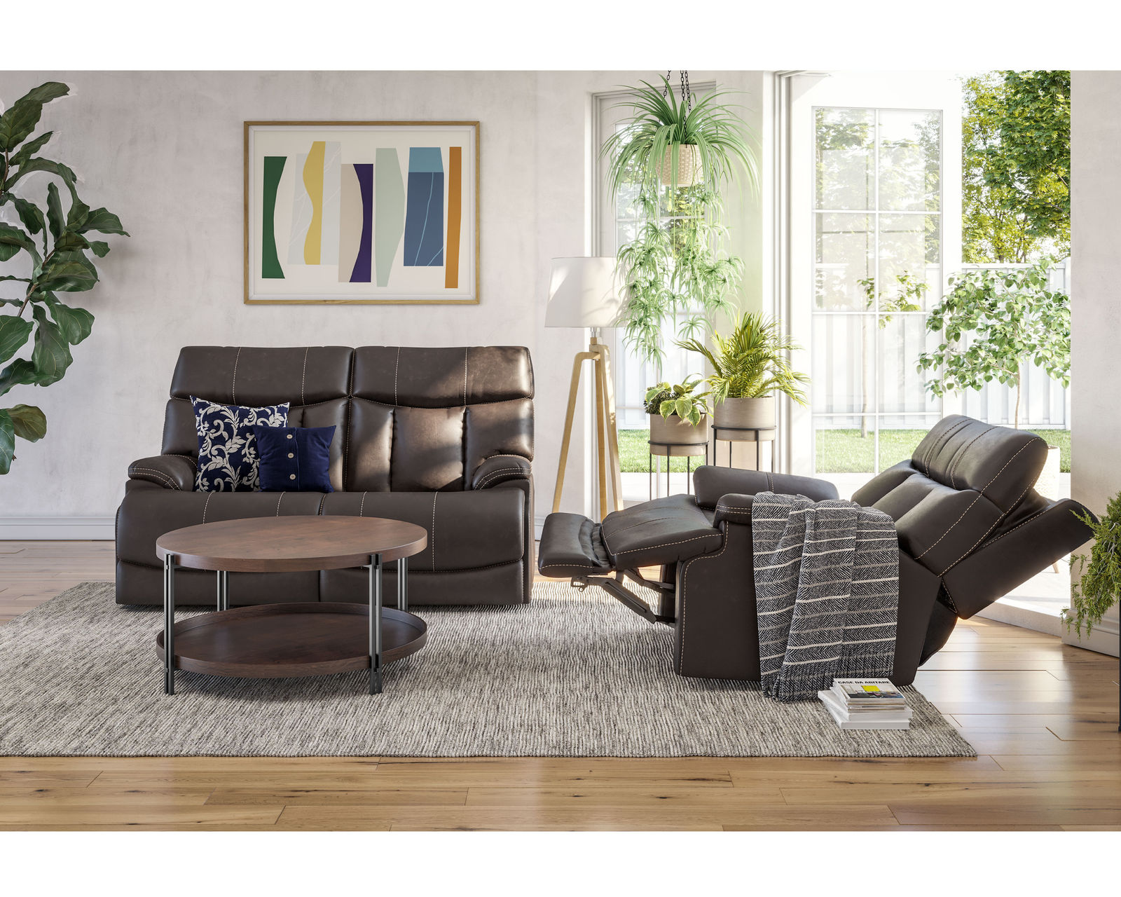 Clive Leather Power Reclining Loveseat with Power Headrests and Lumbar (375-70) - Image 14