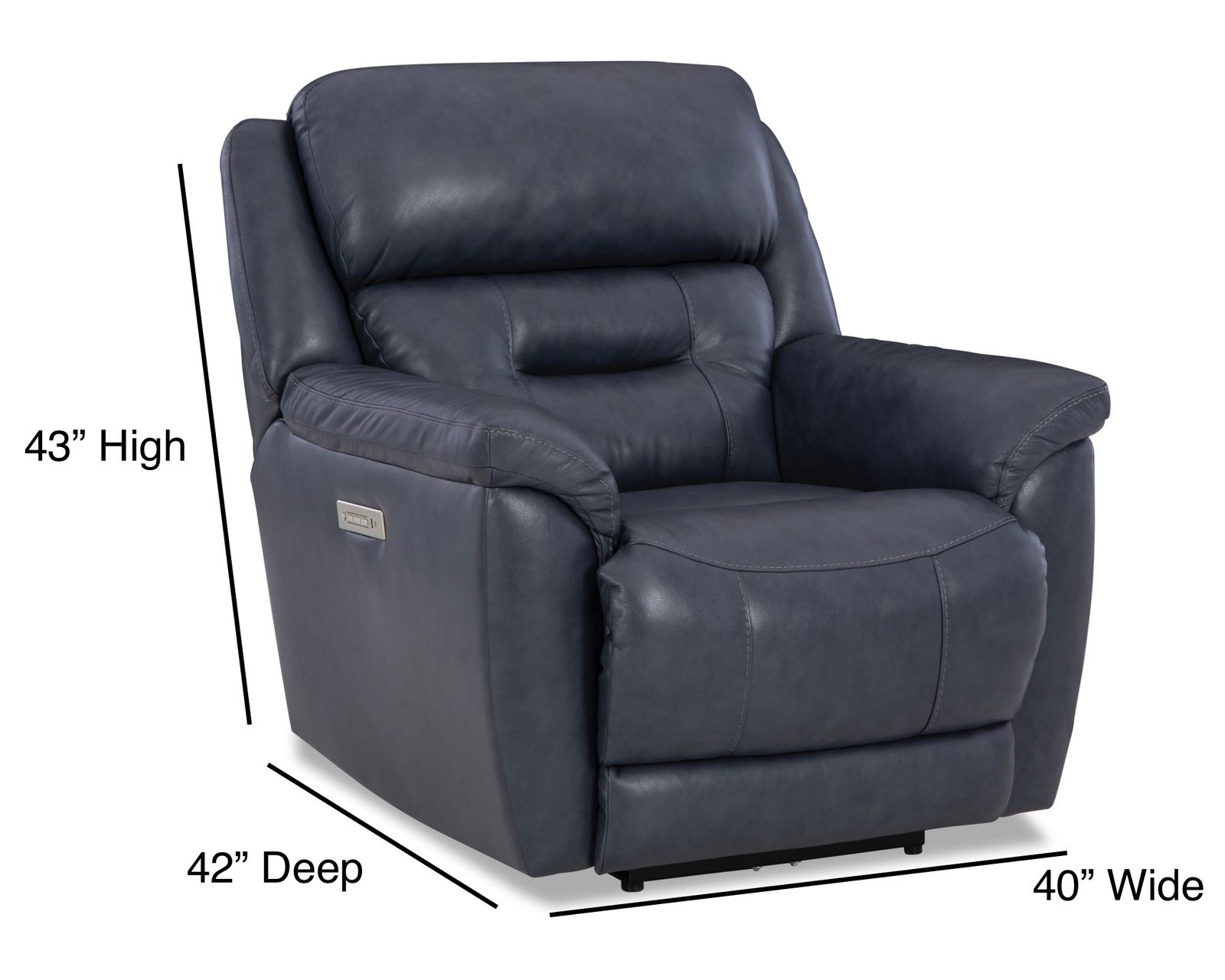 Contender 90" Zero Gravity Leather Triple Power Recliner Sofa Navy (In stock) - Image 10