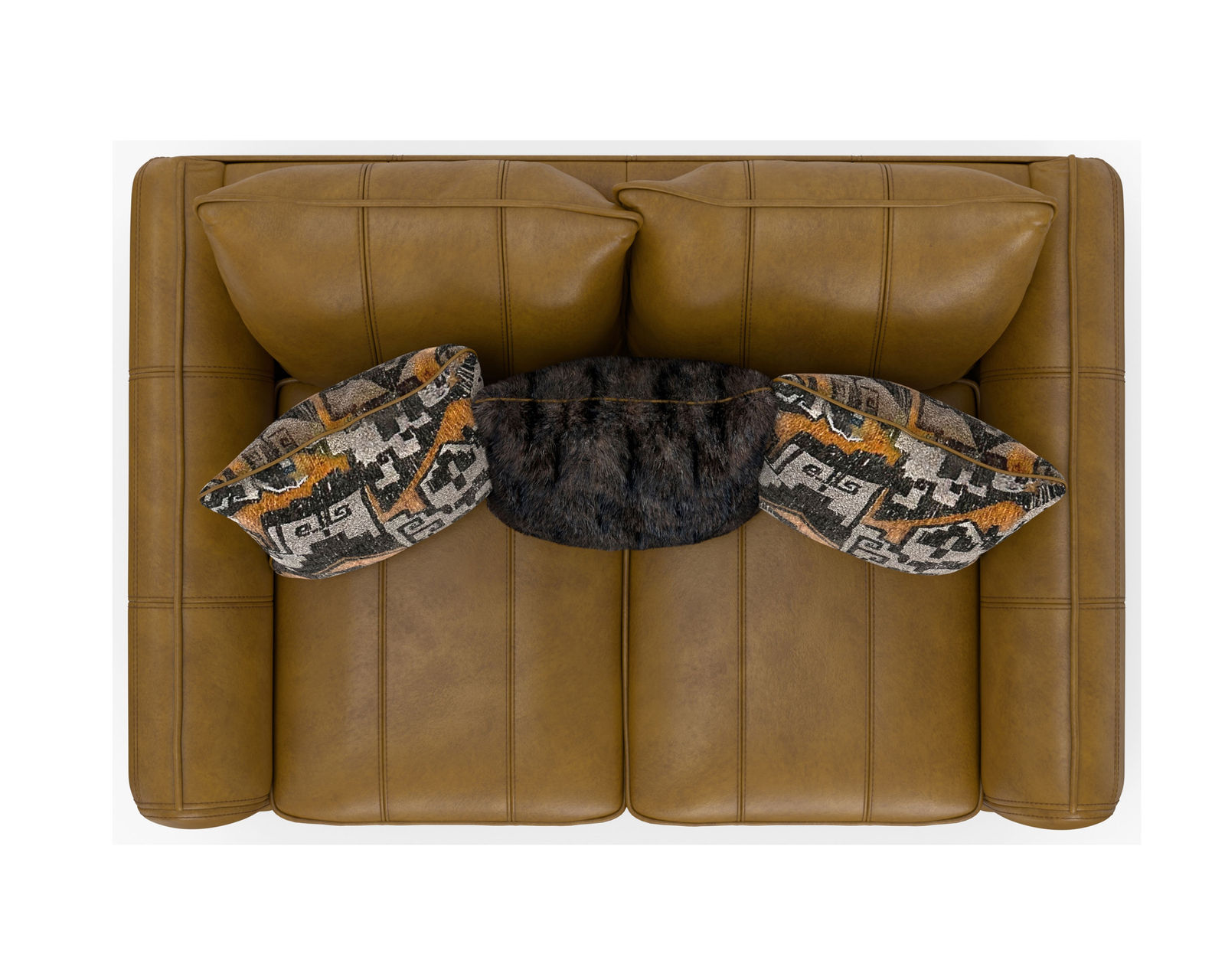 Corvara 91" Top Grain Leather Sofa (includes fabric pillows) - Image 14