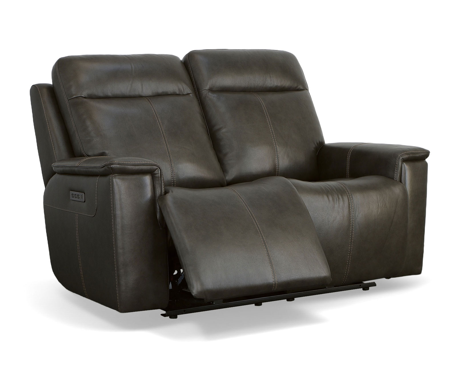 Odell Power Reclining Loveseat with Console, Power Headrests & Lumbar(Dark gray leather) in stock - Image 28